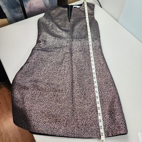 DVF Diane Von Furstenberg Yvette Metallic Lined Dress Size 6 - Picture 11 of 12
